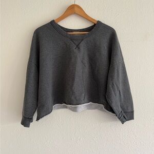 Cropped Charcoal Gray Sweatshirt-